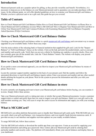 The Ultimate Guide to Monitoring Mastercard Gift Card Balance: Step-by-Step Reco