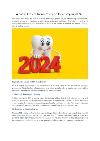 What to Expect from Cosmetic Dentistry in 2024