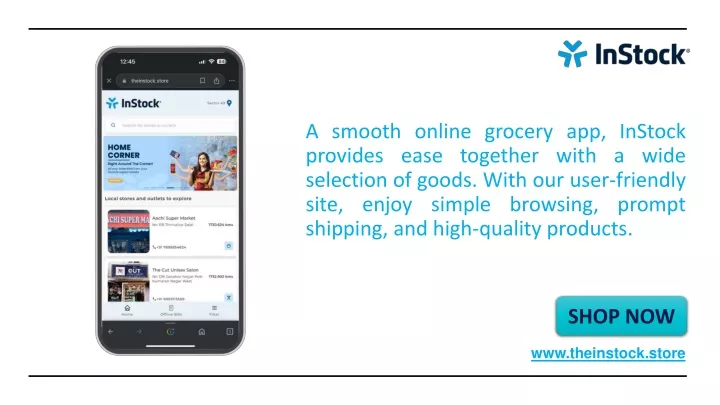 a smooth online grocery app instock provides ease