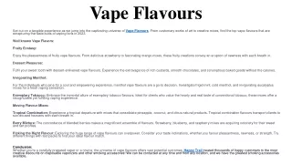 Vape Flavours