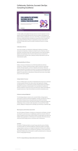 collaborate optimize succeed devops consulting