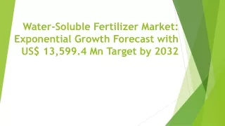 Water-Soluble Fertilizer Market: Exponential Growth Forecast