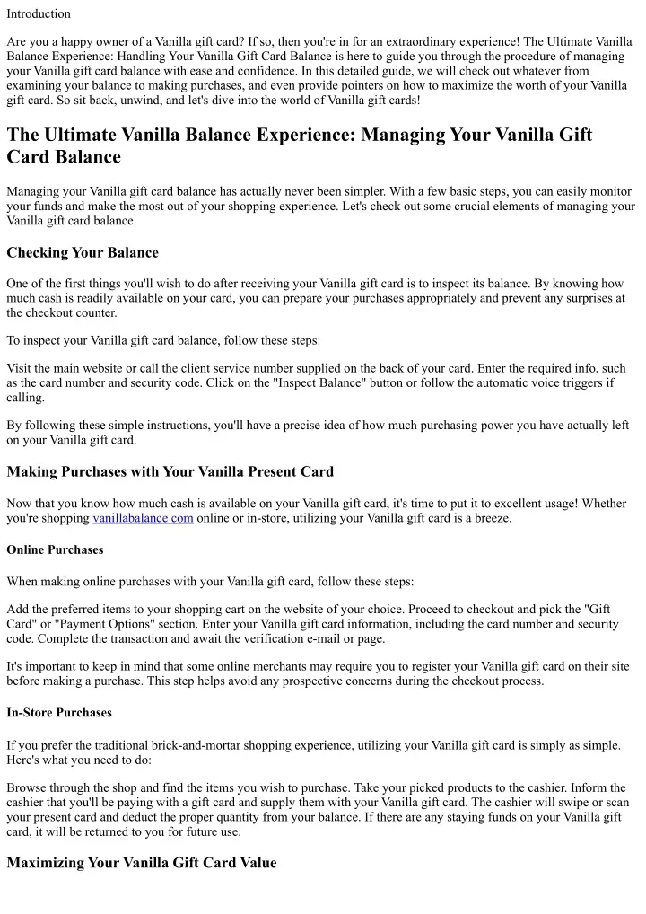 How To Get Cash from A Vanilla Visa Gift Card