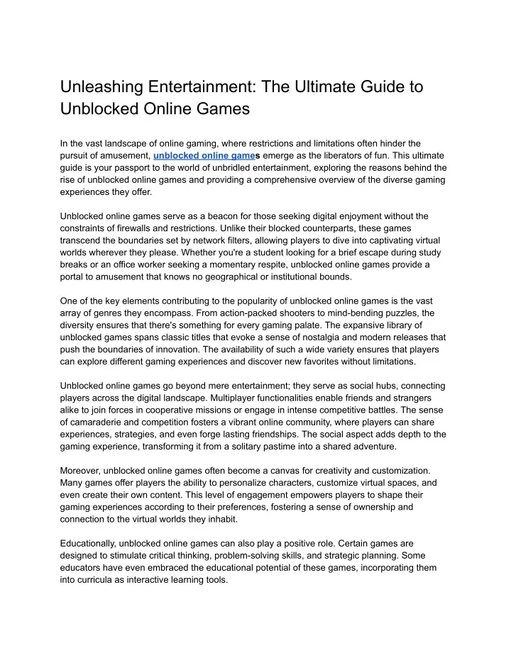 unleashing entertainment the ultimate guide