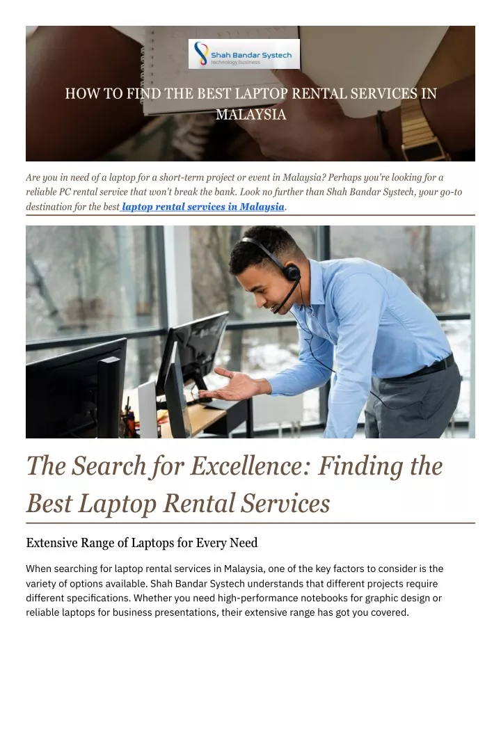 how to find the best laptop rental services