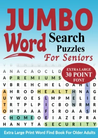 Pdf⚡️(read✔️online) Jumbo Word Search Puzzles For Seniors: Extra Large Print Word Find Boo