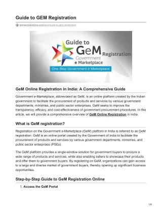 GEM Registration