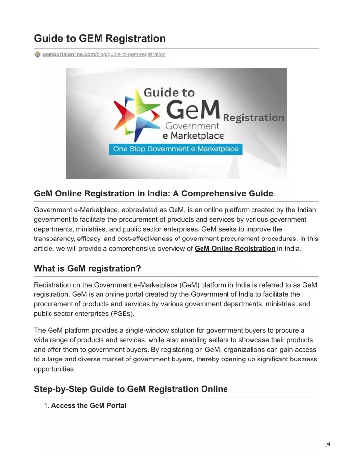 guide to gem registration
