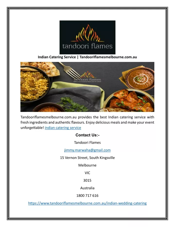 indian catering service tandooriflamesmelbourne