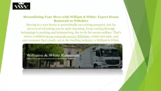House Removal Services Wiltshire-William & White