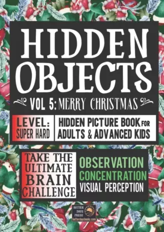 Download ⚡️PDF❤️ Hidden Objects Super Hard Hidden Picture Book for Adults: Where's the Mis