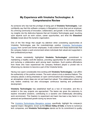 My Experience with Vmoksha Technologies_ A Comprehensive Review