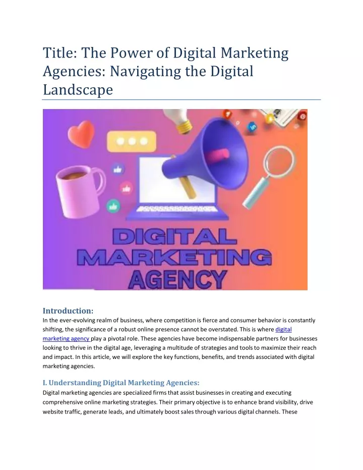 title the power of digital marketing agencies navigating the digital landscape