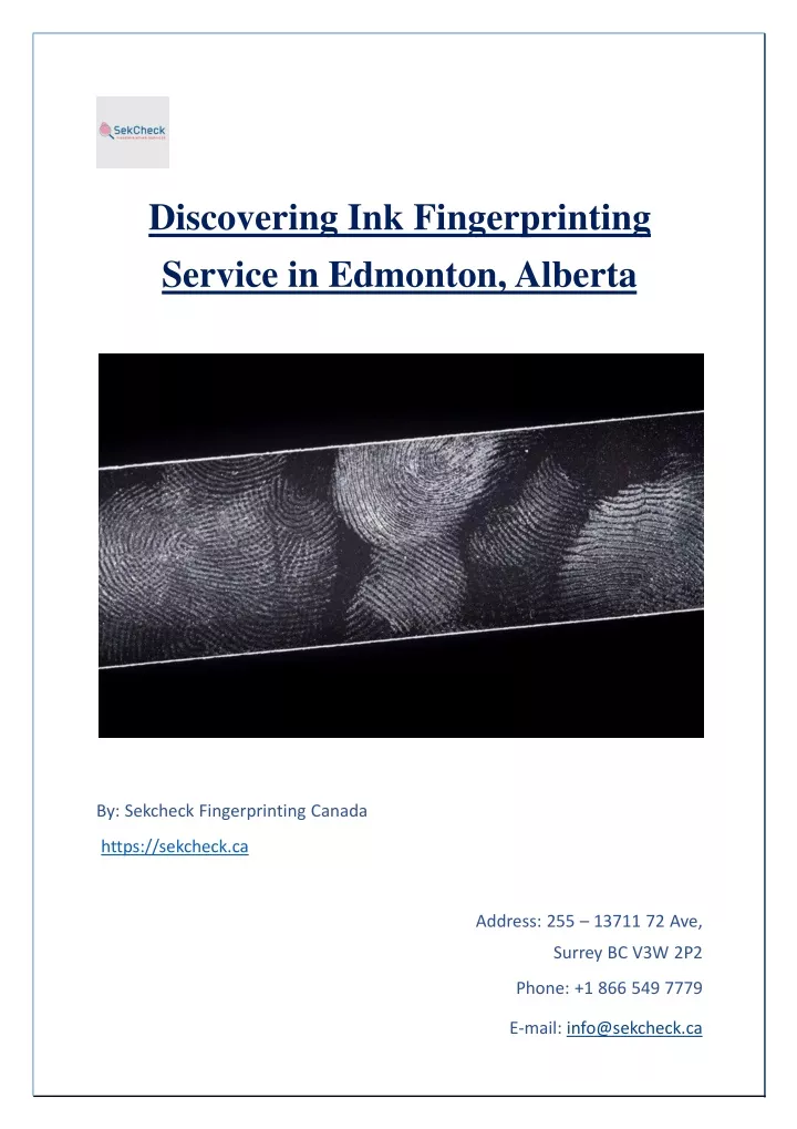 discovering ink fingerprinting service