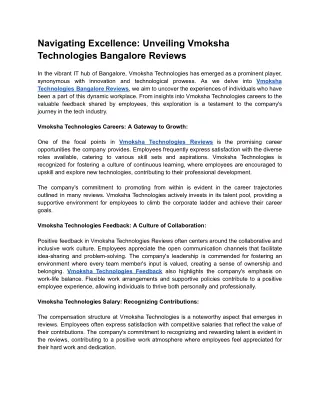 Navigating Excellence_ Unveiling Vmoksha Technologies Bangalore Reviews