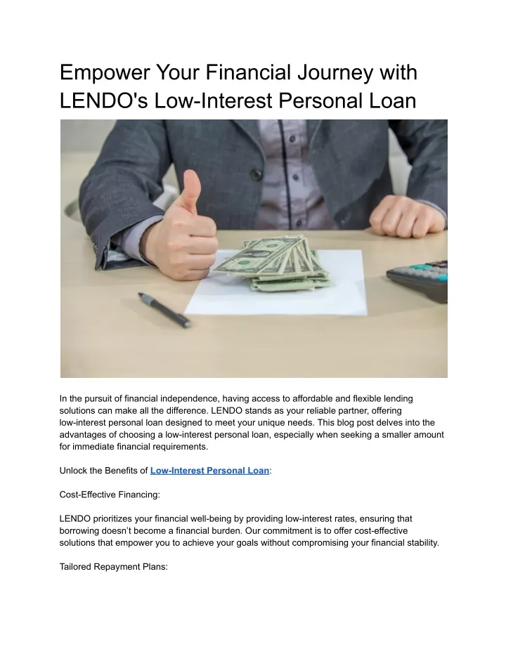 empower your financial journey with lendo
