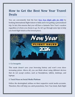 How to Get the Best New Year Travel Deals