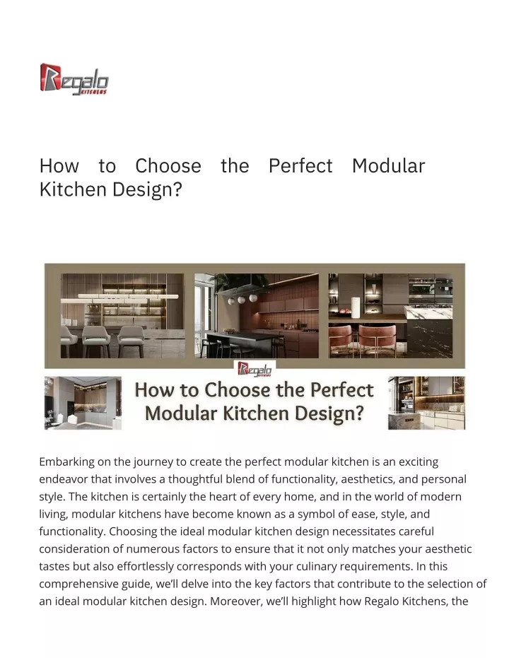how to choose the perfect modular kitchen design
