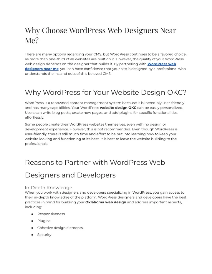 why choose wordpress web designers near me