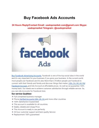 Buy Facebook Ads Accounts