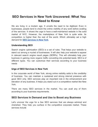 SEO Services in New York Uncovered_ What You Need to Know