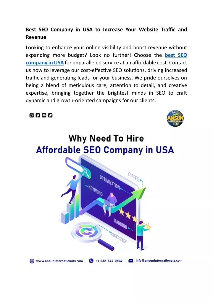 best seo company in usa to increase your website