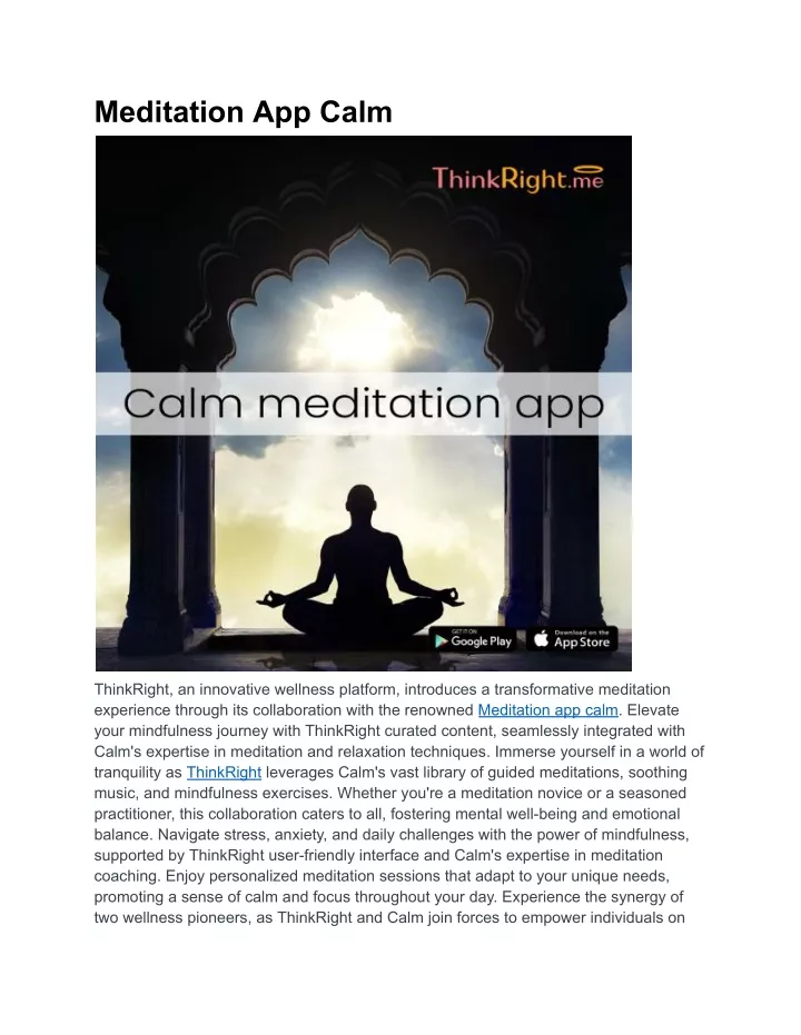 meditation app calm