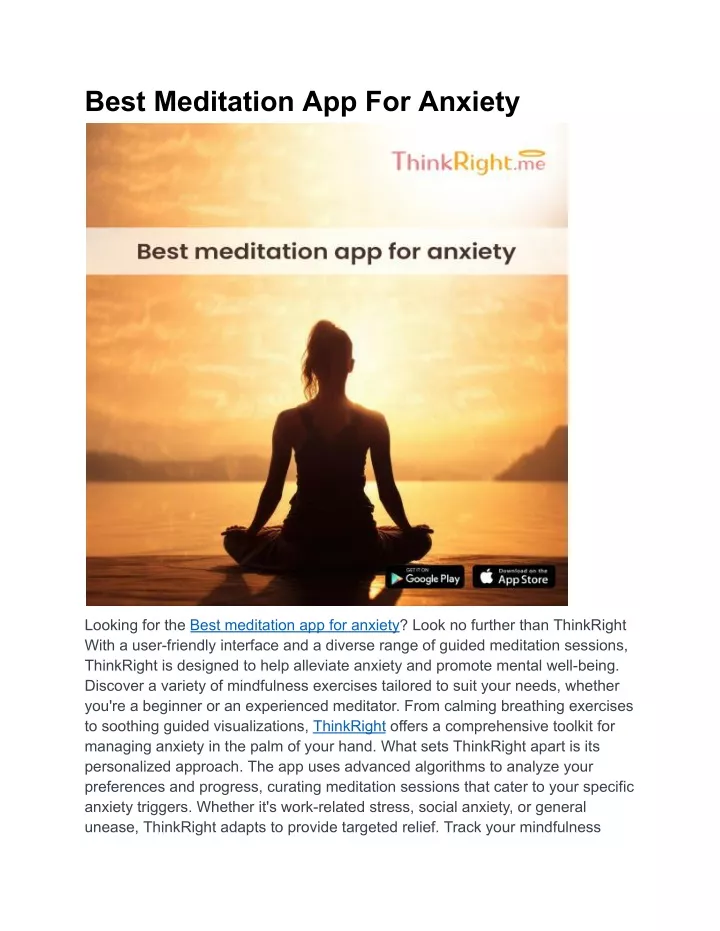 best meditation app for anxiety