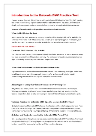 introduction to the colorado dmv practice test