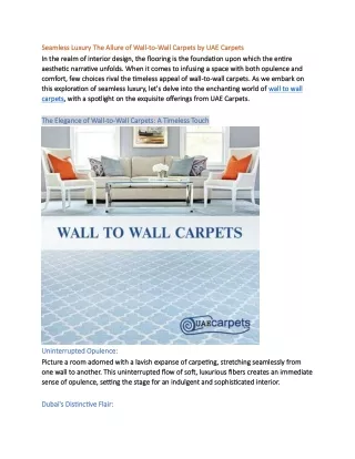 Seamless Luxury The Allure of Wall-to-Wall Carpets by UAE Carpets