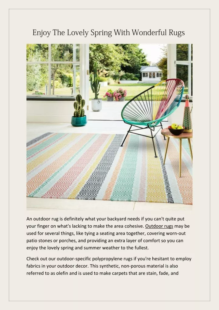 an outdoor rug is definitely what your backyard