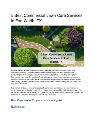Best commercial lawn care in for fort worth tx