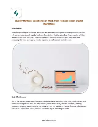 Excellence in Work from Remote Indian Digital Marketers