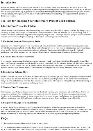 Leading Tips for Keeping Track of Your Mastercard Gift Card Balance