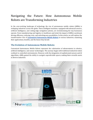 Navigating the Future_ How Autonomous Mobile Robots are Transforming Industries