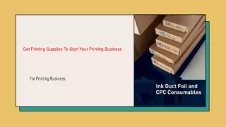 Get Printing Supplies To Start Your Printing Business