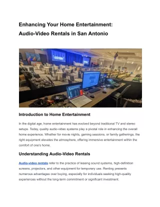 1.Audio-Video Rentals in San Antonio