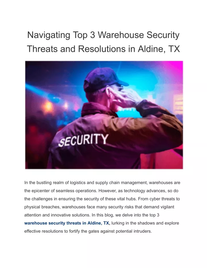 navigating top 3 warehouse security threats
