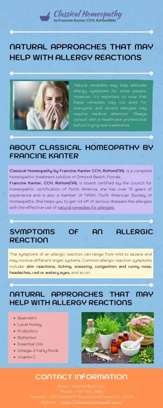 Natural Approaches that May Help With Allergy Reactions