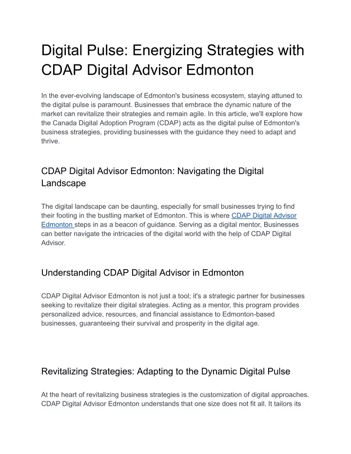 digital pulse energizing strategies with cdap