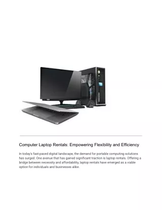 computer laptop rentals empowering flexibility