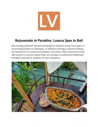 Rejuvenate in Paradise_ Luxury Spas in Bali