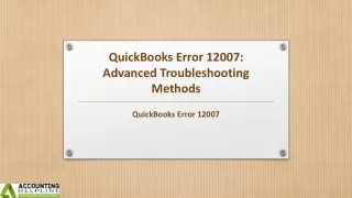 quickbooks error 12007 advanced troubleshooting methods