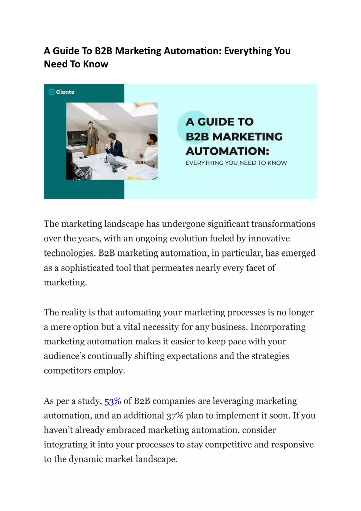 a guide to b2b marketing automation everything