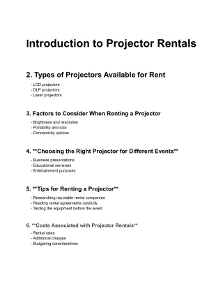 i ntroduction to projector rentals