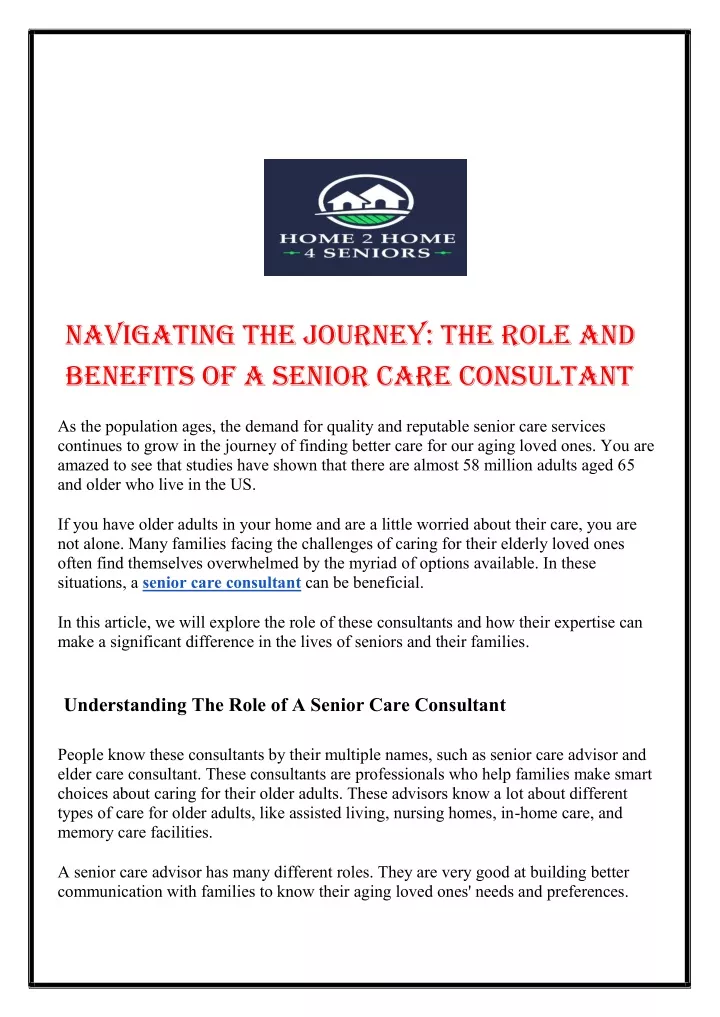 navigating the journey the role and benefits