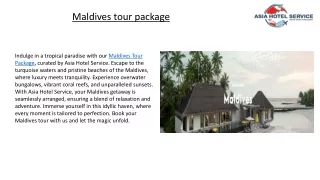 Maldives tour package