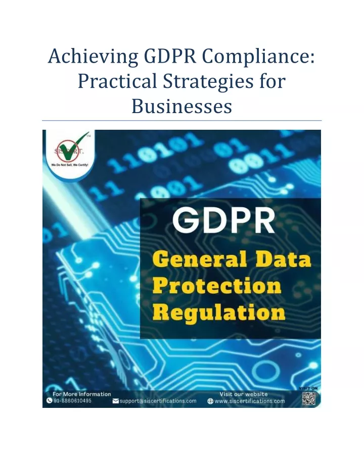 achieving gdpr compliance practical strategies