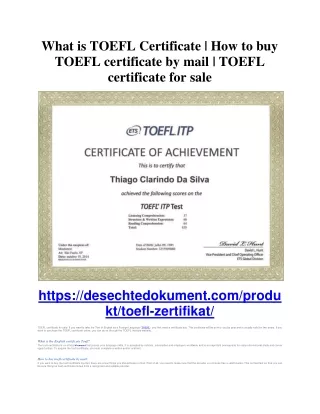what is toefl certificate how to buy toefl