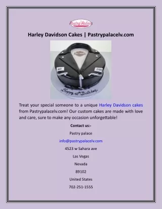 Harley Davidson Cakes  Pastrypalacelv